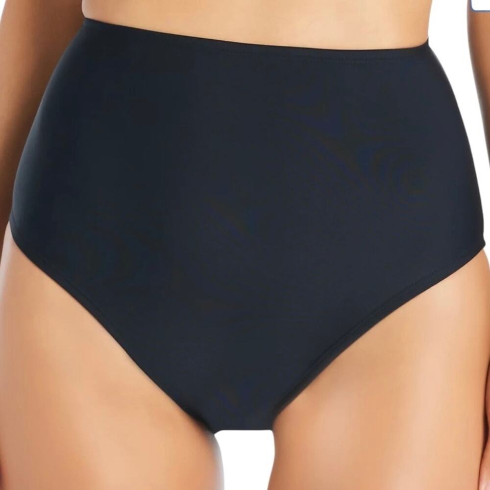 Beyond Control Women’s Solid High Waisted Bikini Swimsuit Bottoms Black Size 12